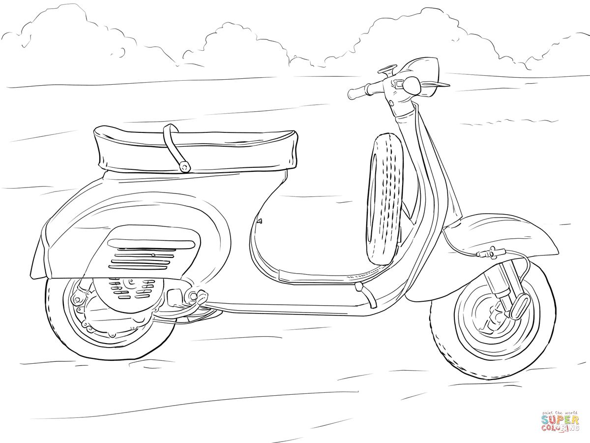 Çocuklar İçin Scooter Boyama Sayfaları 