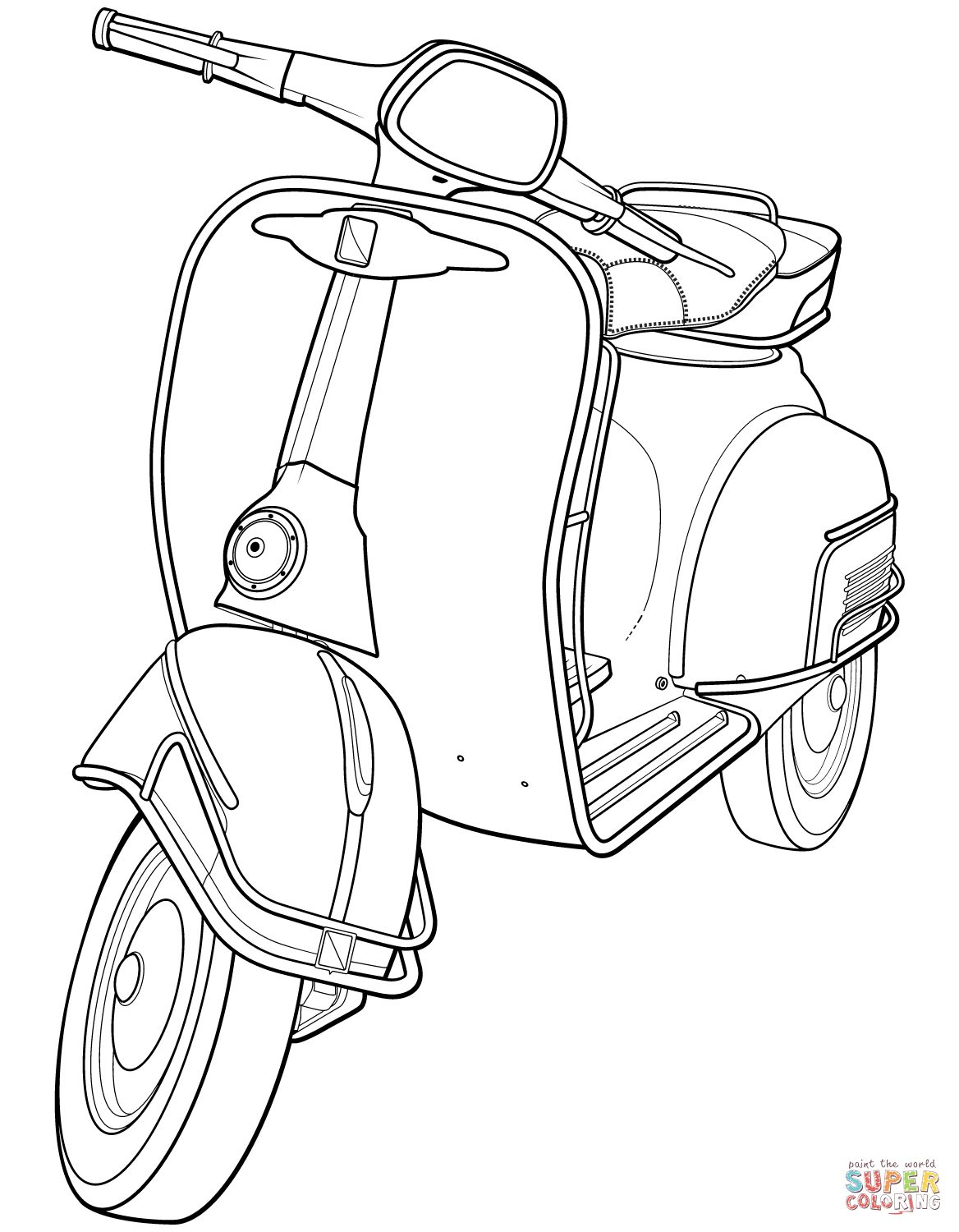 Çocuklar İçin Scooter Boyama Sayfaları 