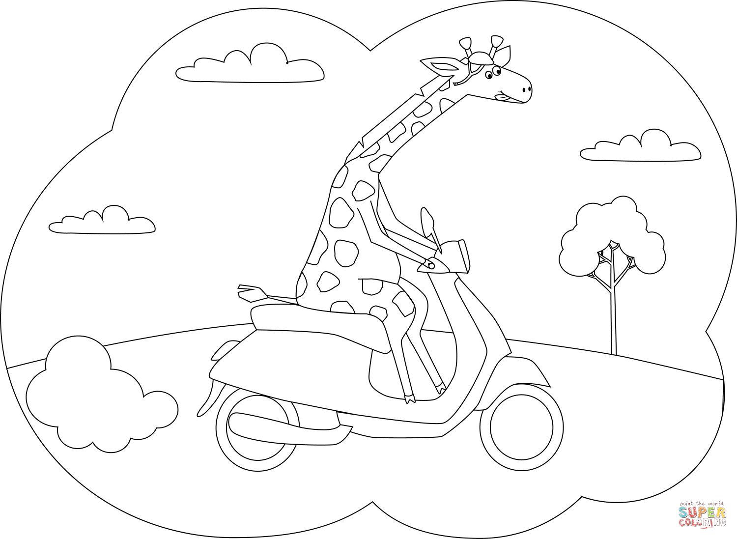 Çocuklar İçin Scooter Boyama Sayfaları 