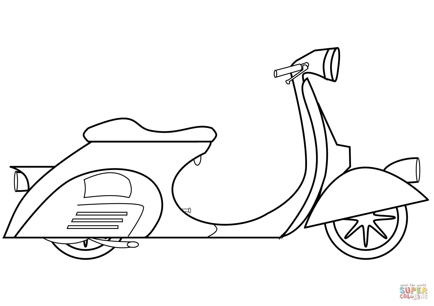 Çocuklar İçin Scooter Boyama Sayfaları 