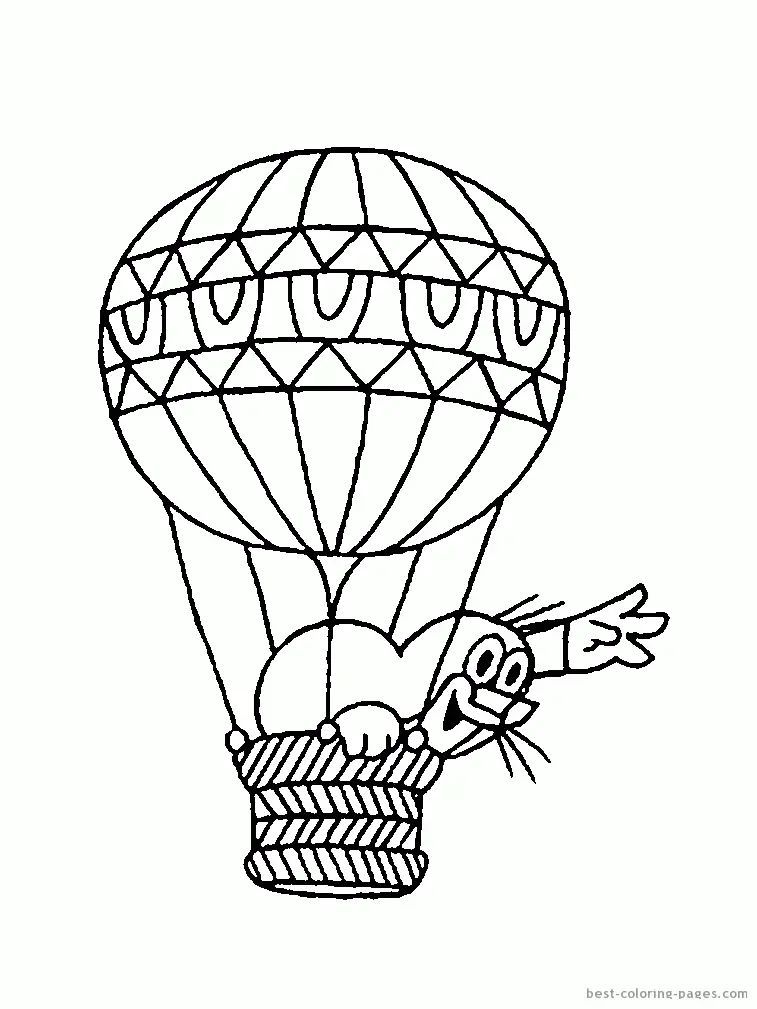 Çocuklar İçin Sıcak-hava-balonu Boyama Sayfaları 