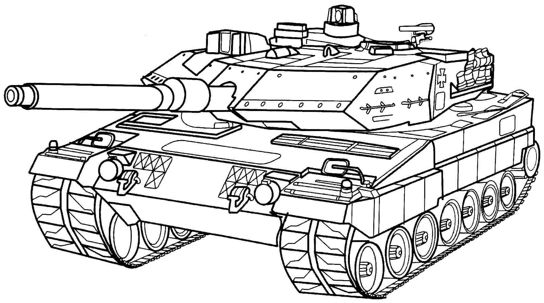 Çocuklar İçin Tank Boyama Sayfaları 