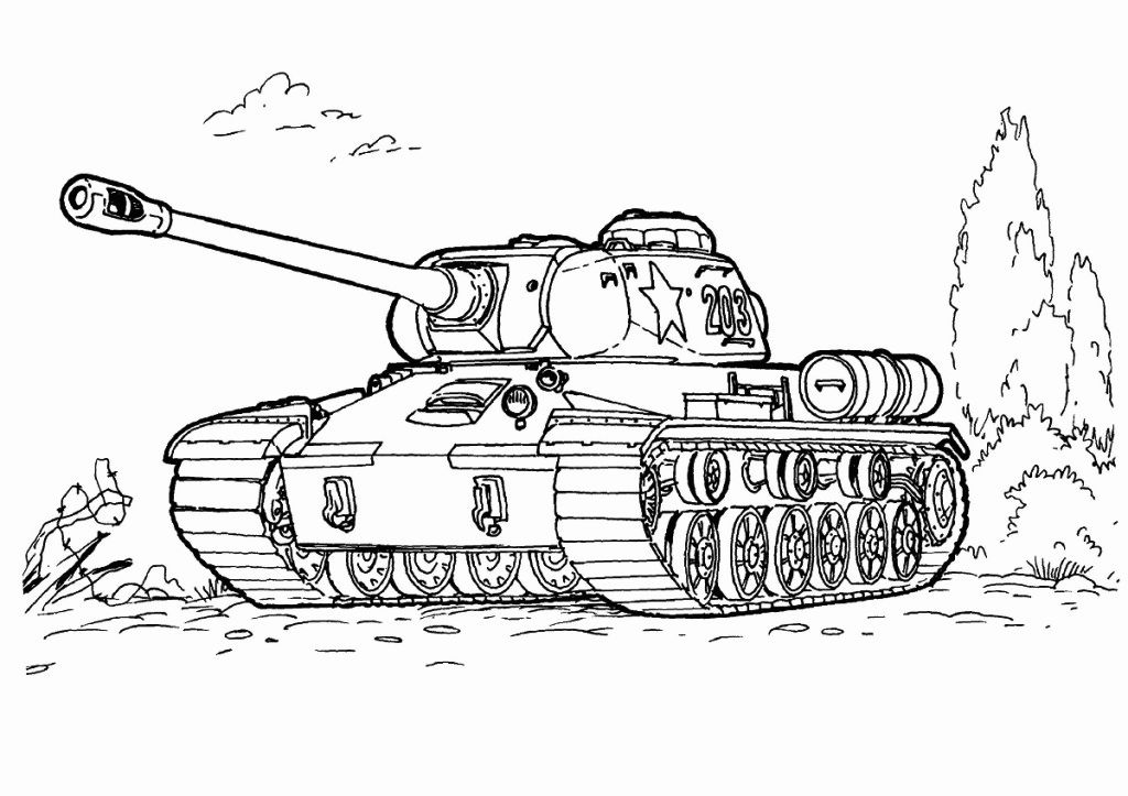 Çocuklar İçin Tank Boyama Sayfaları 