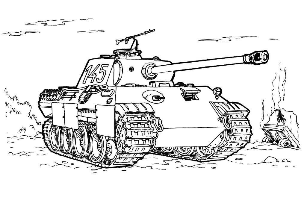 Çocuklar İçin Tank Boyama Sayfaları 