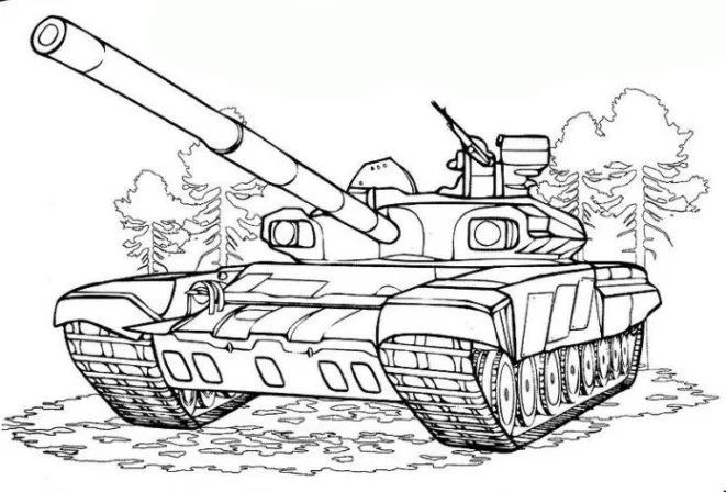 Çocuklar İçin Tank Boyama Sayfaları 