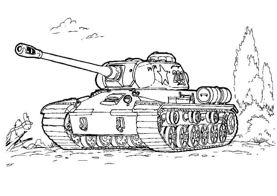 Çocuklar İçin Tank Boyama Sayfaları 