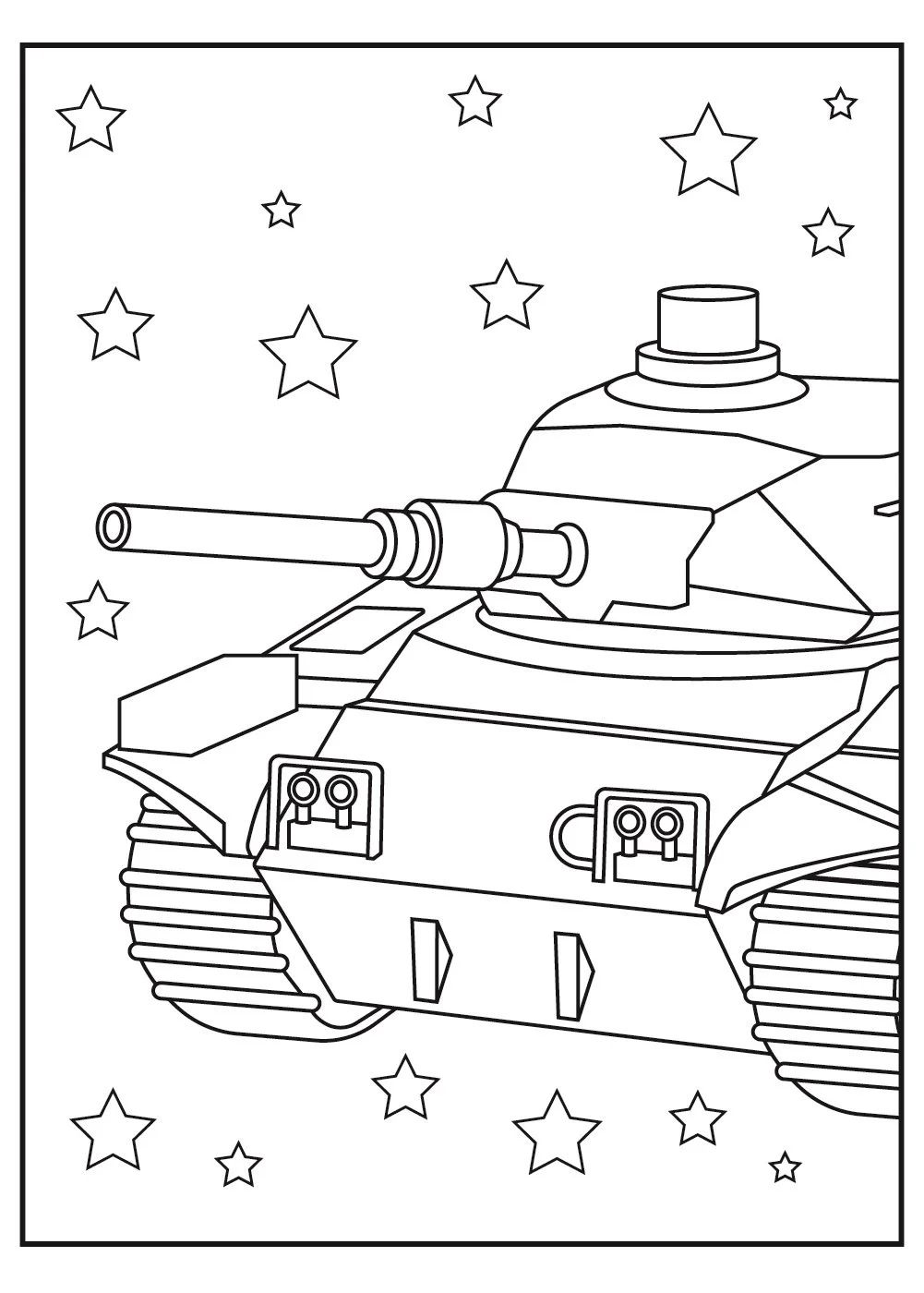 Çocuklar İçin Tank Boyama Sayfaları 