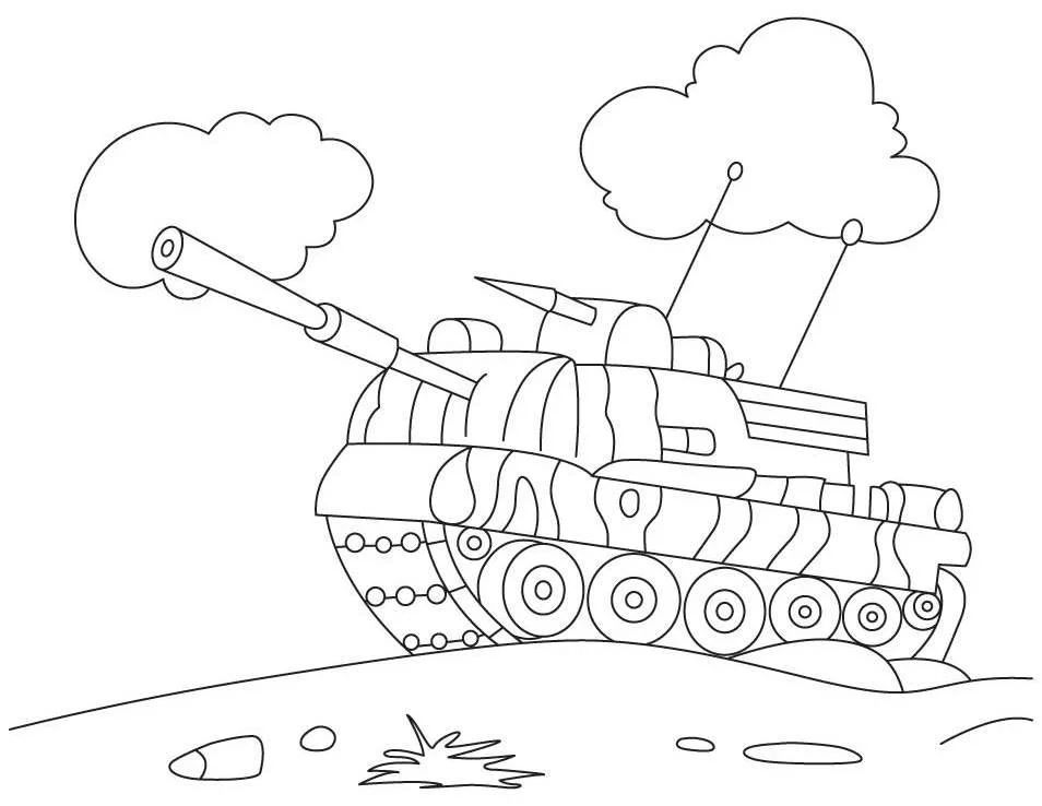 Çocuklar İçin Tank Boyama Sayfaları 