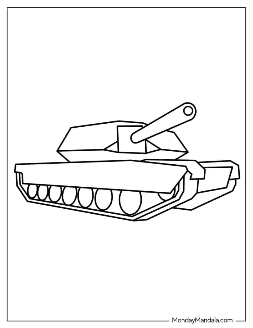 Çocuklar İçin Tank Boyama Sayfaları 