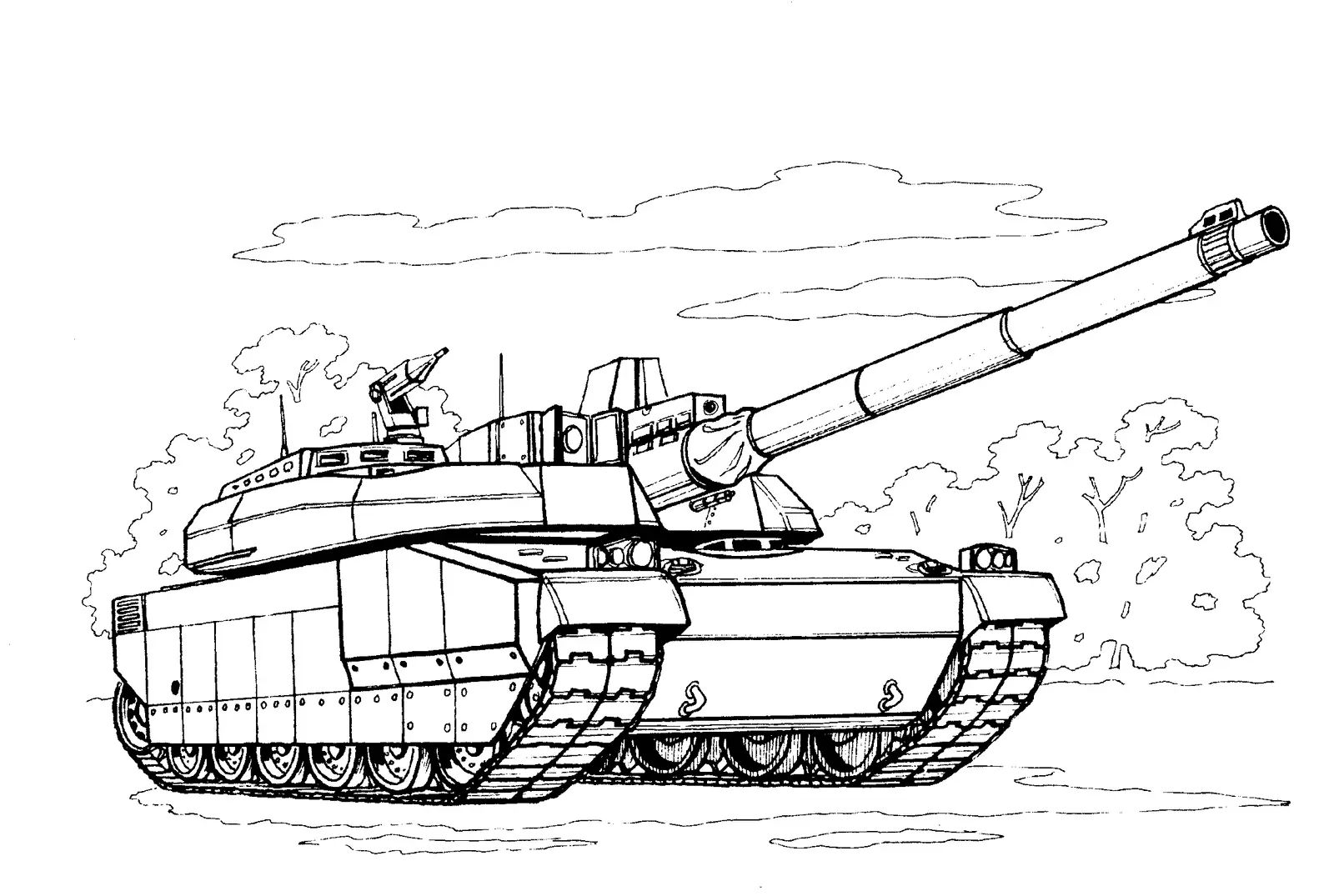 Çocuklar İçin Tank Boyama Sayfaları 
