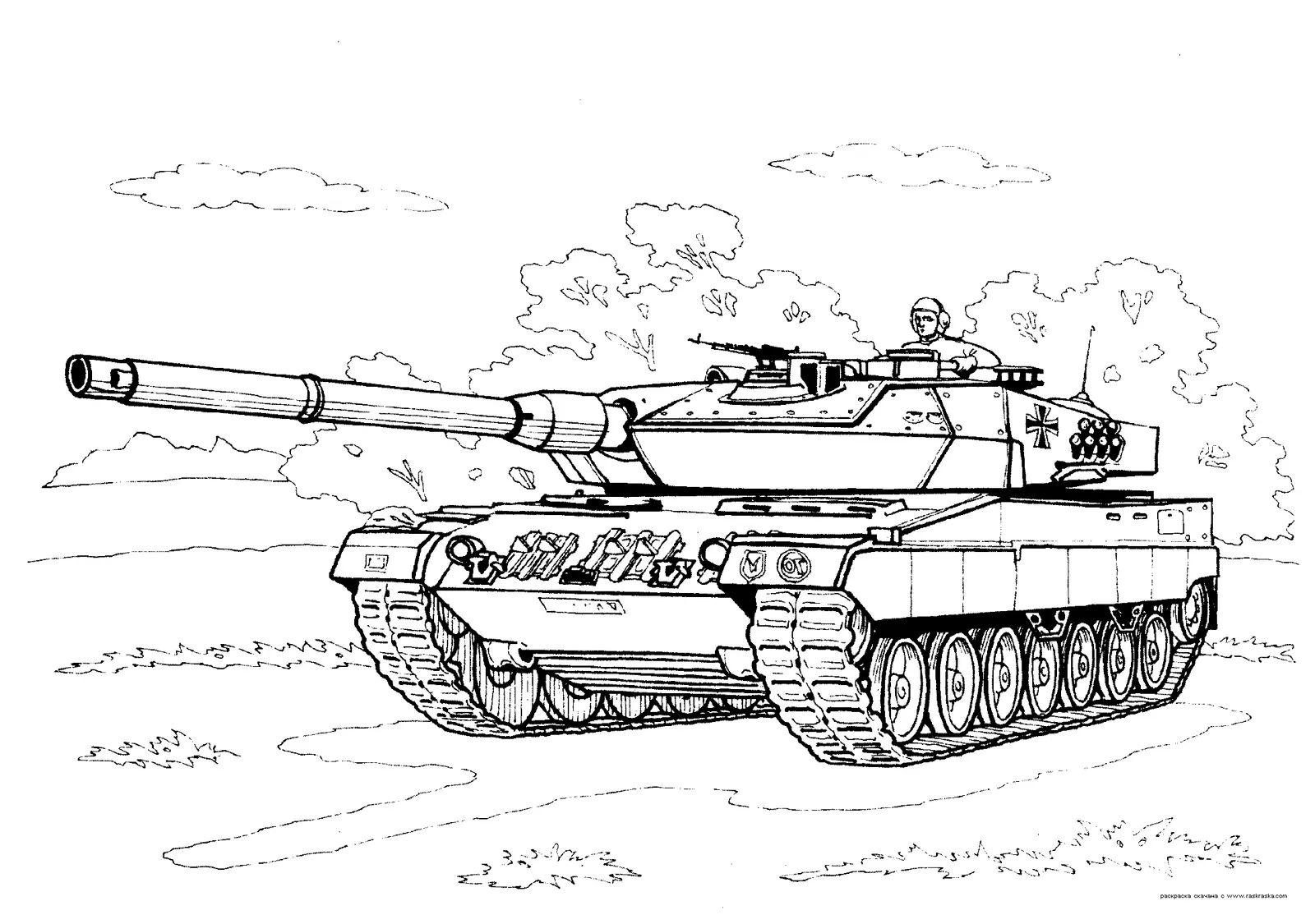Çocuklar İçin Tank Boyama Sayfaları 