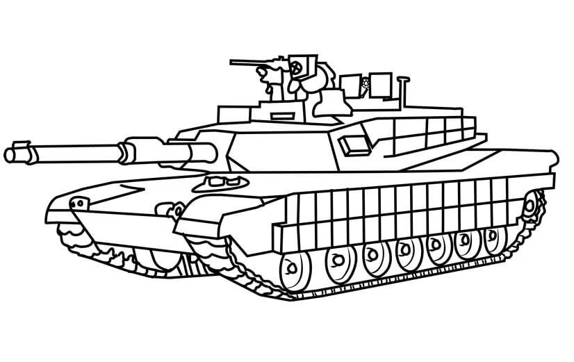 Çocuklar İçin Tank Boyama Sayfaları 