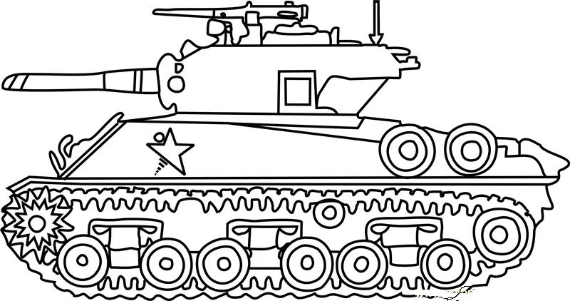 Çocuklar İçin Tank Boyama Sayfaları 