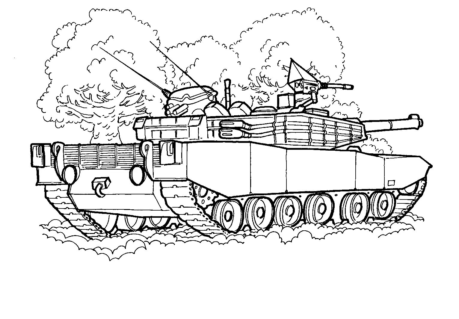 Çocuklar İçin Tank Boyama Sayfaları 
