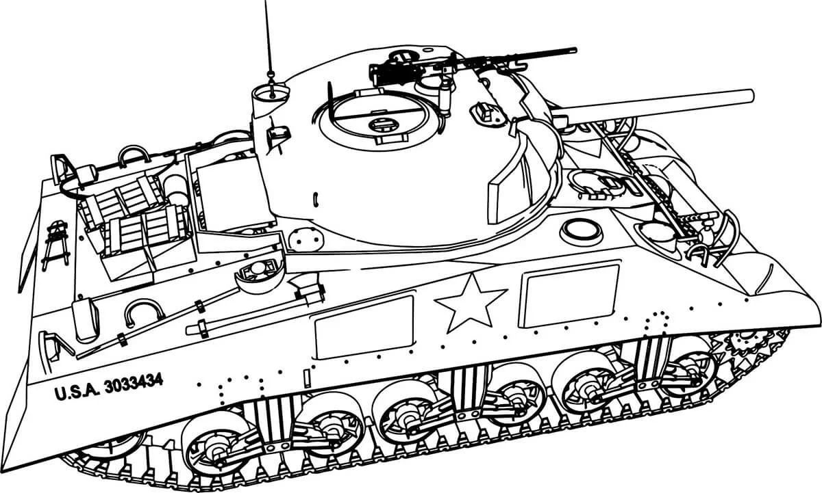 Çocuklar İçin Tank Boyama Sayfaları 