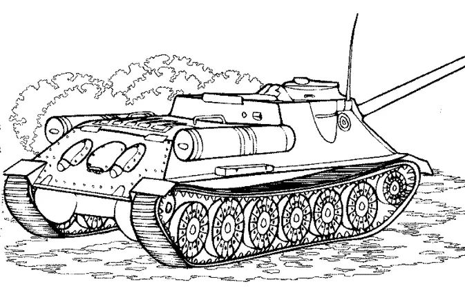 Çocuklar İçin Tank Boyama Sayfaları 