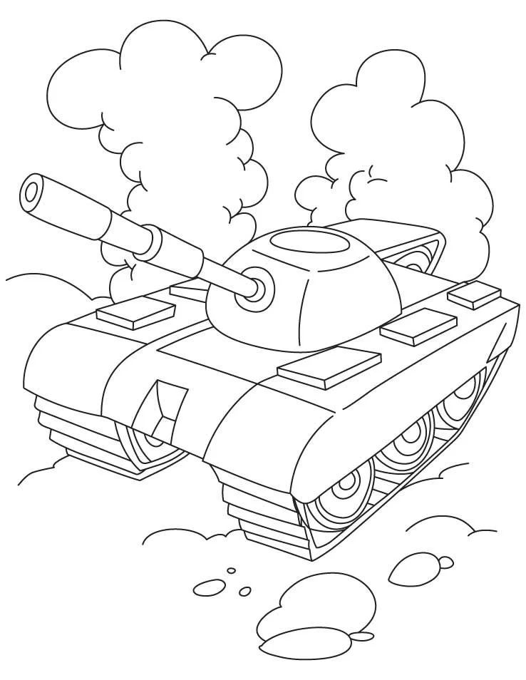 Çocuklar İçin Tank Boyama Sayfaları 
