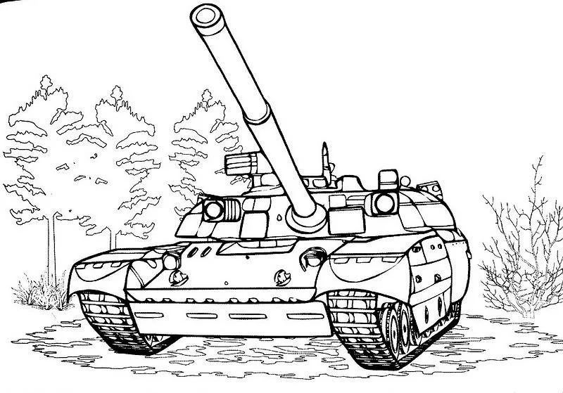Çocuklar İçin Tank Boyama Sayfaları 