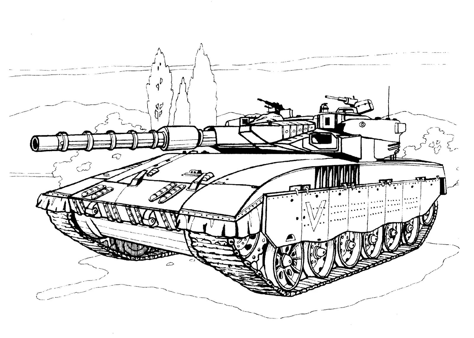 Çocuklar İçin Tank Boyama Sayfaları 