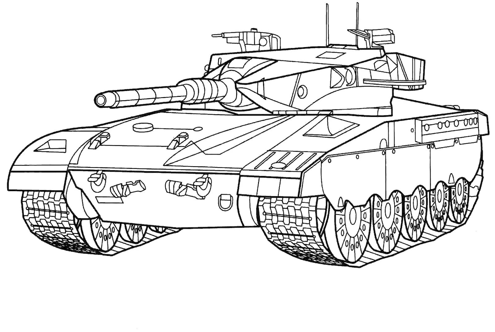 Çocuklar İçin Tank Boyama Sayfaları 