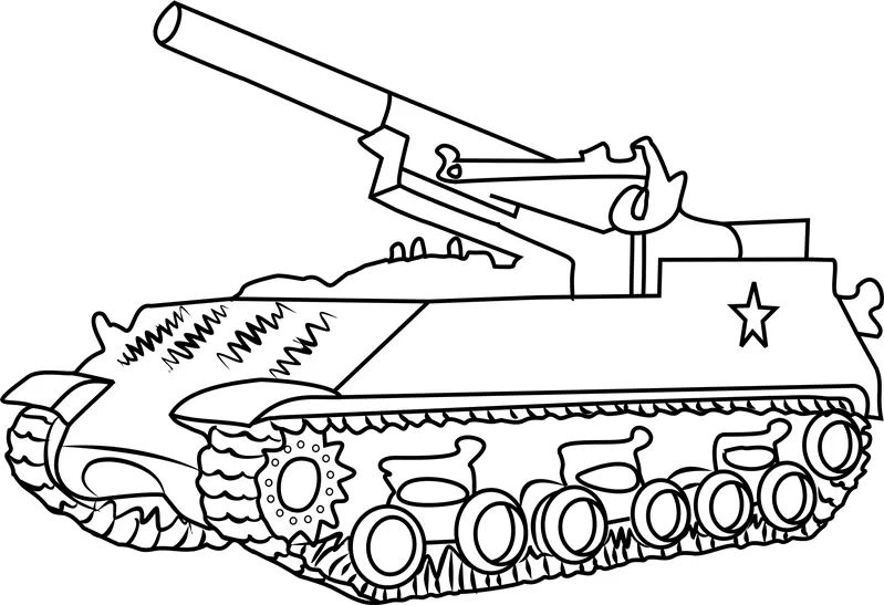 Çocuklar İçin Tank Boyama Sayfaları 