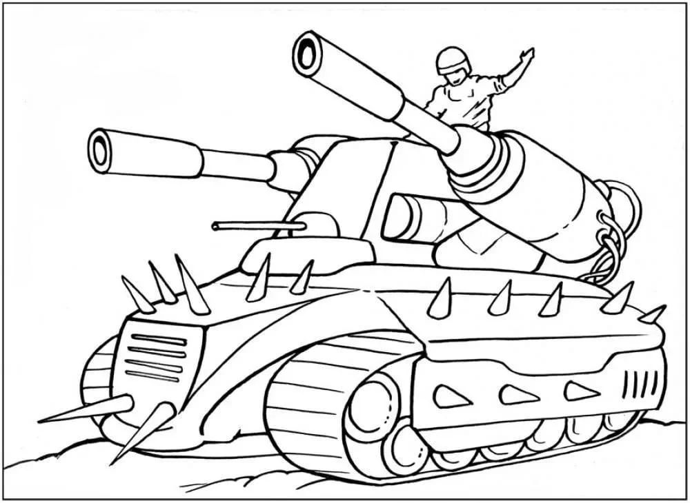 Çocuklar İçin Tank Boyama Sayfaları 