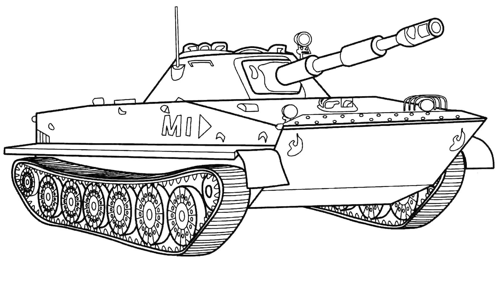 Çocuklar İçin Tank Boyama Sayfaları 