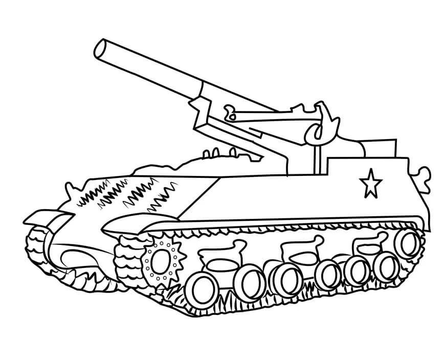 Çocuklar İçin Tank Boyama Sayfaları 