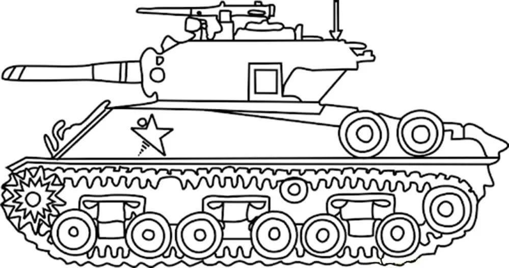 Çocuklar İçin Tank Boyama Sayfaları 