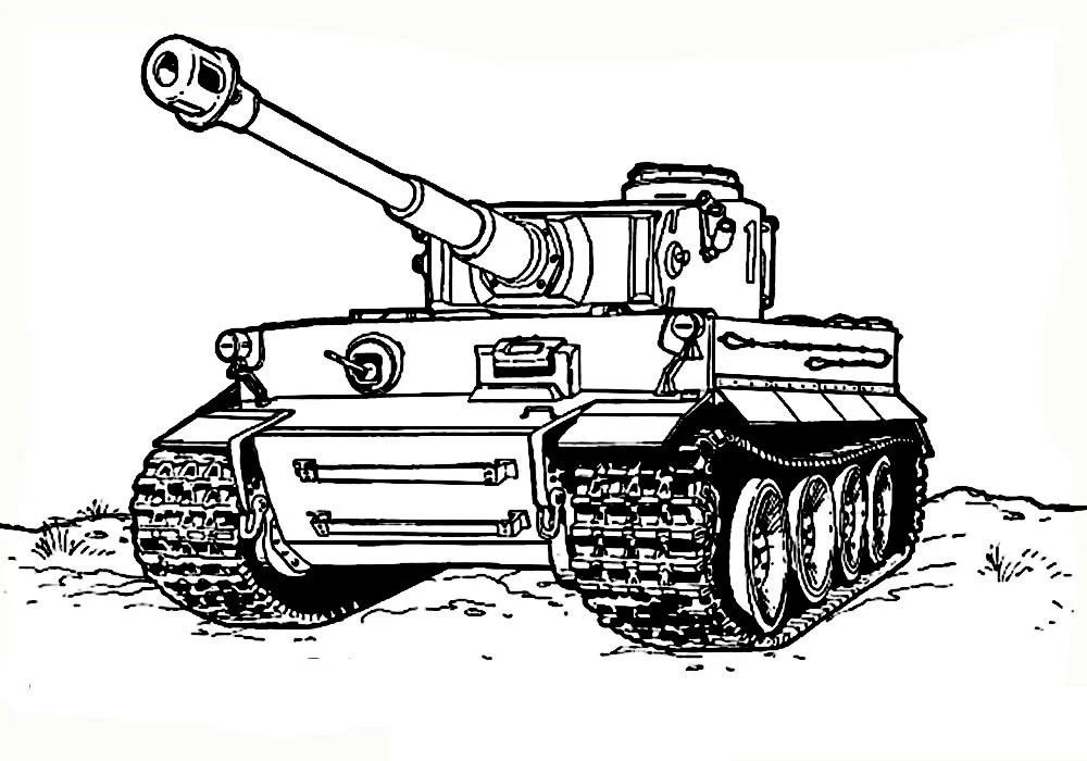 Çocuklar İçin Tank Boyama Sayfaları 