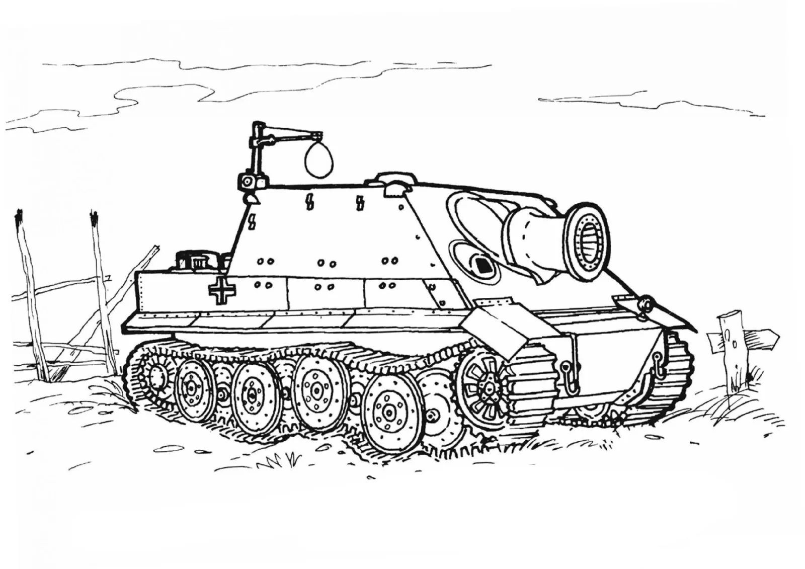 Çocuklar İçin Tank Boyama Sayfaları 