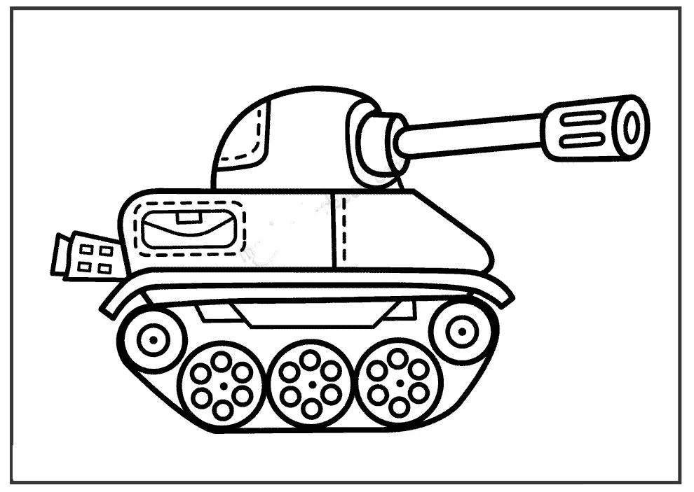 Çocuklar İçin Tank Boyama Sayfaları 