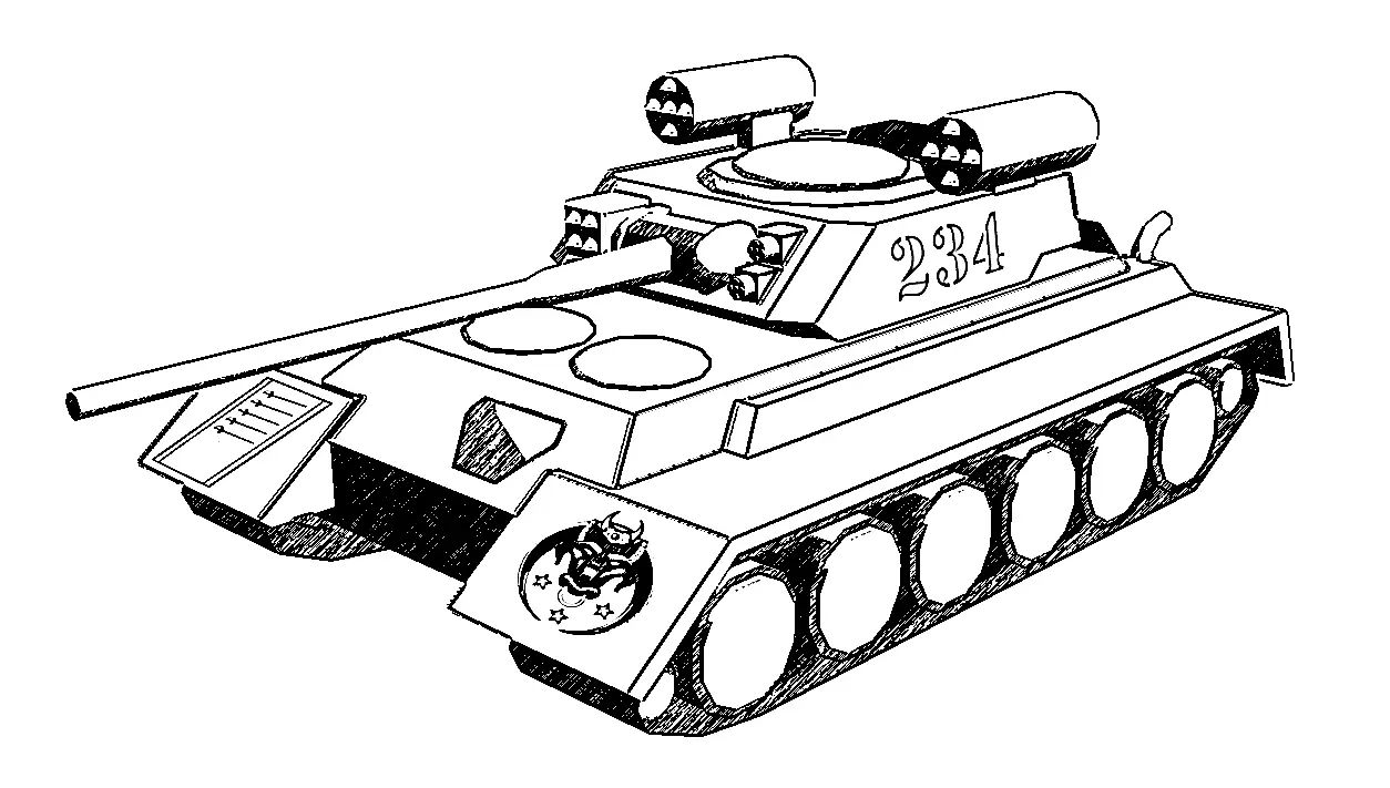 Çocuklar İçin Tank Boyama Sayfaları 