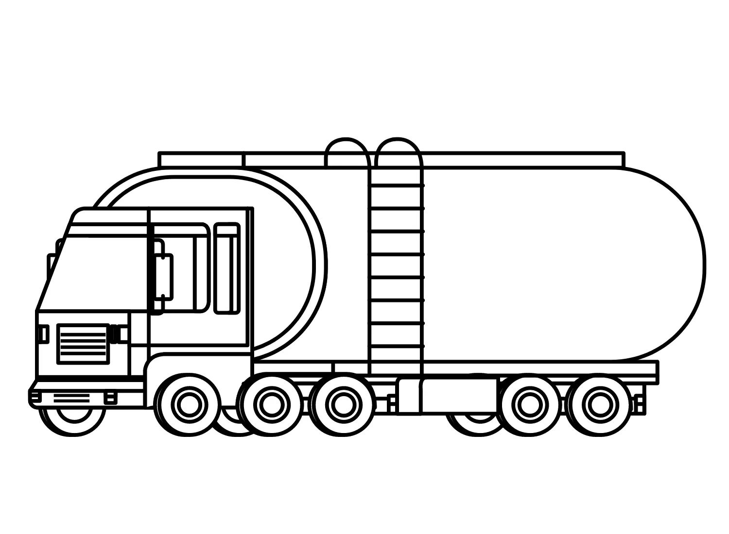 Çocuklar İçin Tanker Boyama Sayfaları 