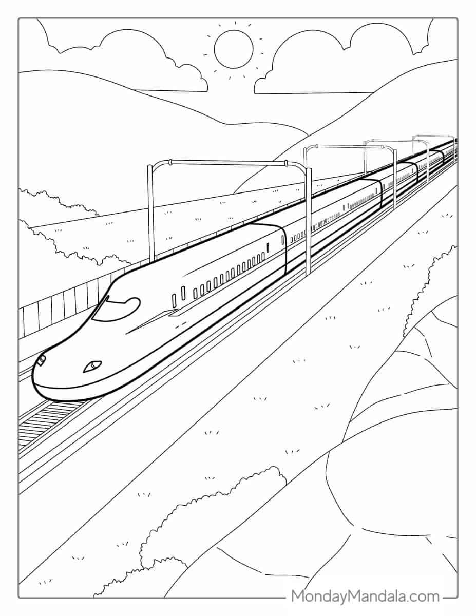 Çocuklar İçin Tren Boyama Sayfaları 