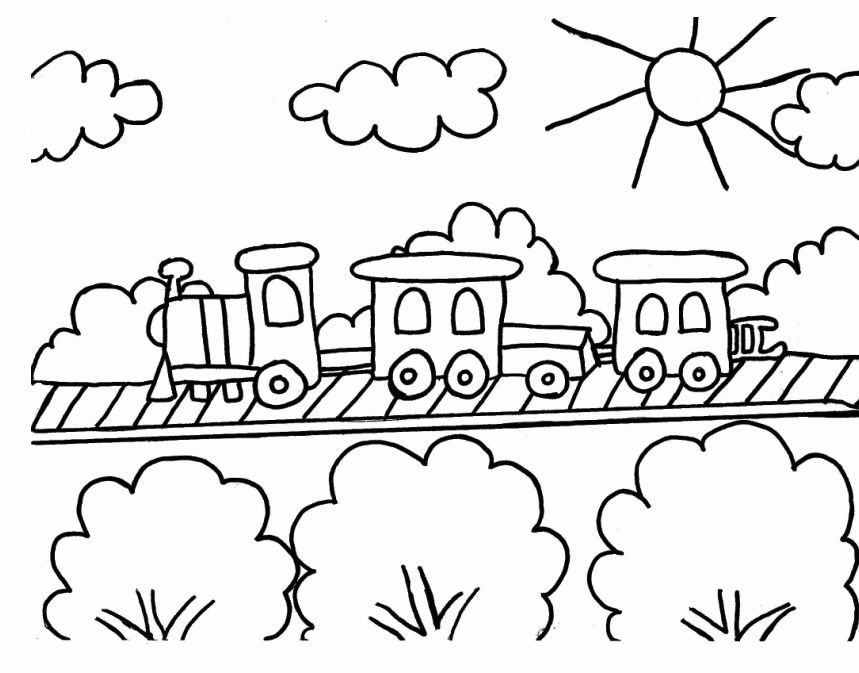 Çocuklar İçin Tren Boyama Sayfaları 