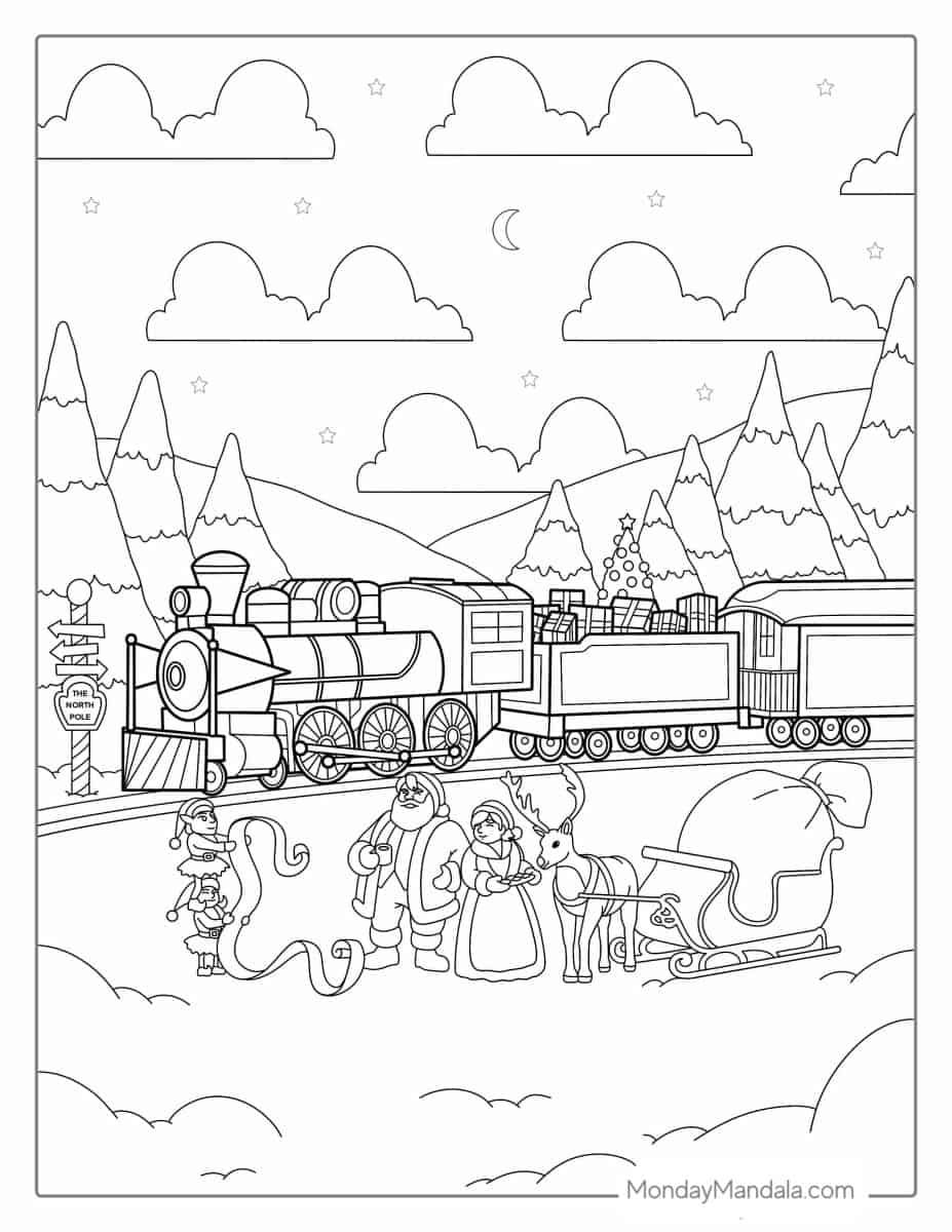 Çocuklar İçin Tren Boyama Sayfaları 