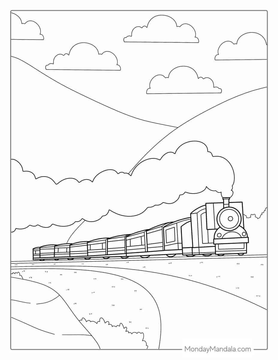 Çocuklar İçin Tren Boyama Sayfaları 