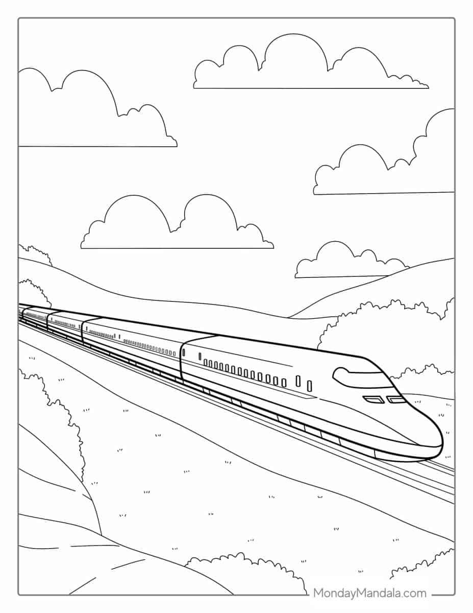 Çocuklar İçin Tren Boyama Sayfaları 