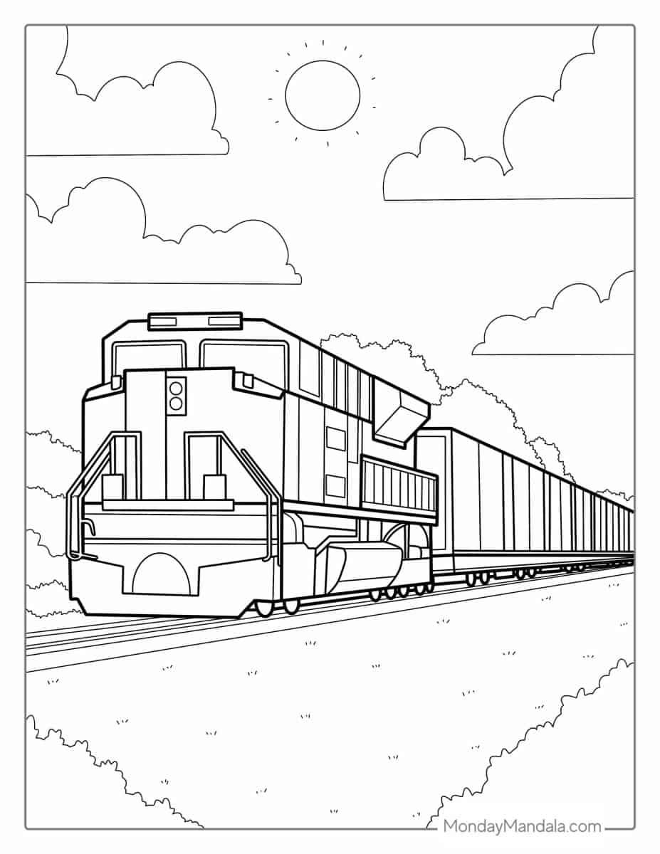 Çocuklar İçin Tren Boyama Sayfaları 