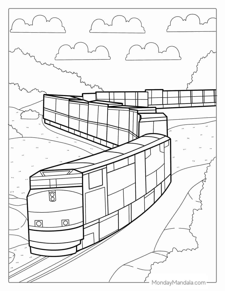 Çocuklar İçin Tren Boyama Sayfaları 