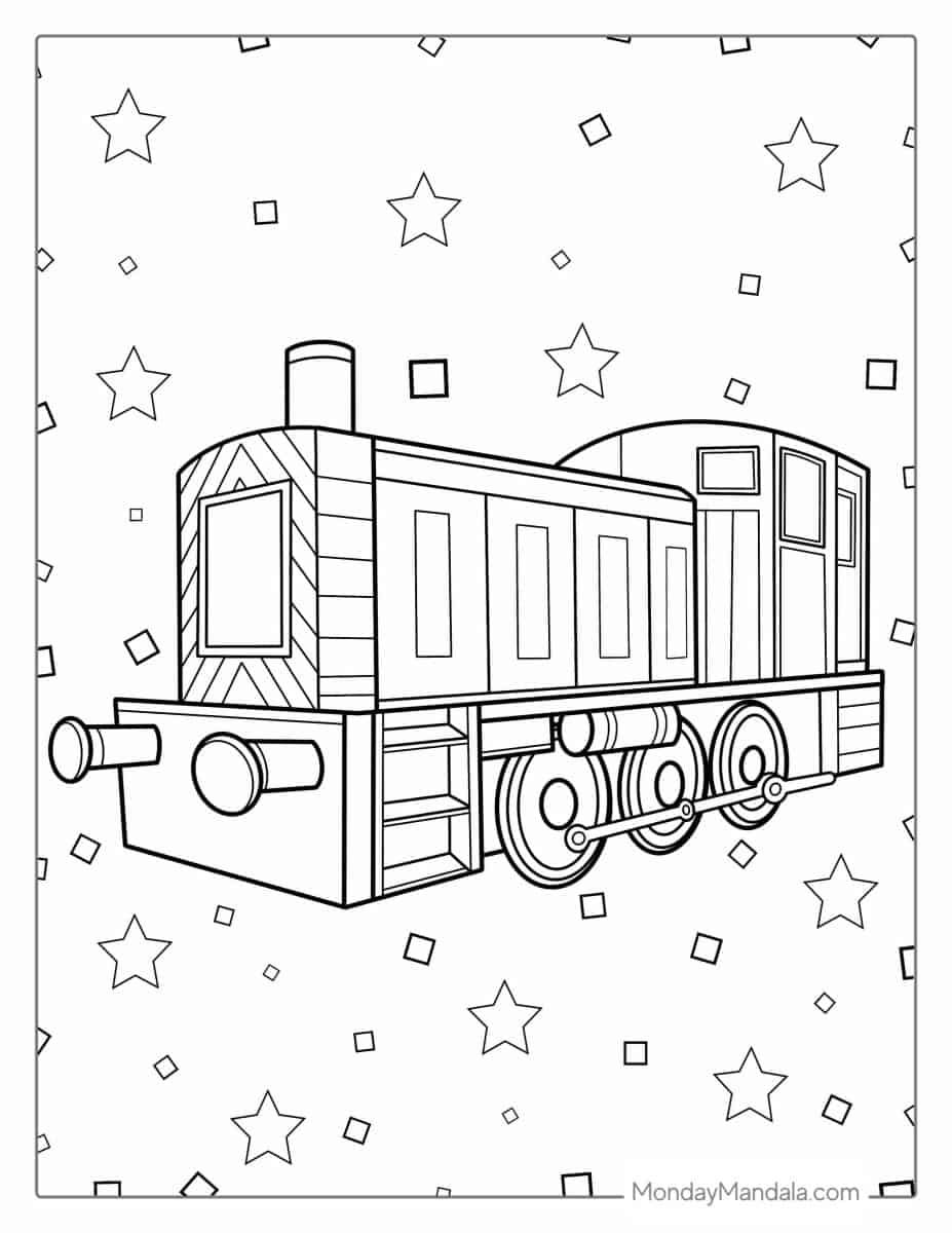 Çocuklar İçin Tren Boyama Sayfaları 