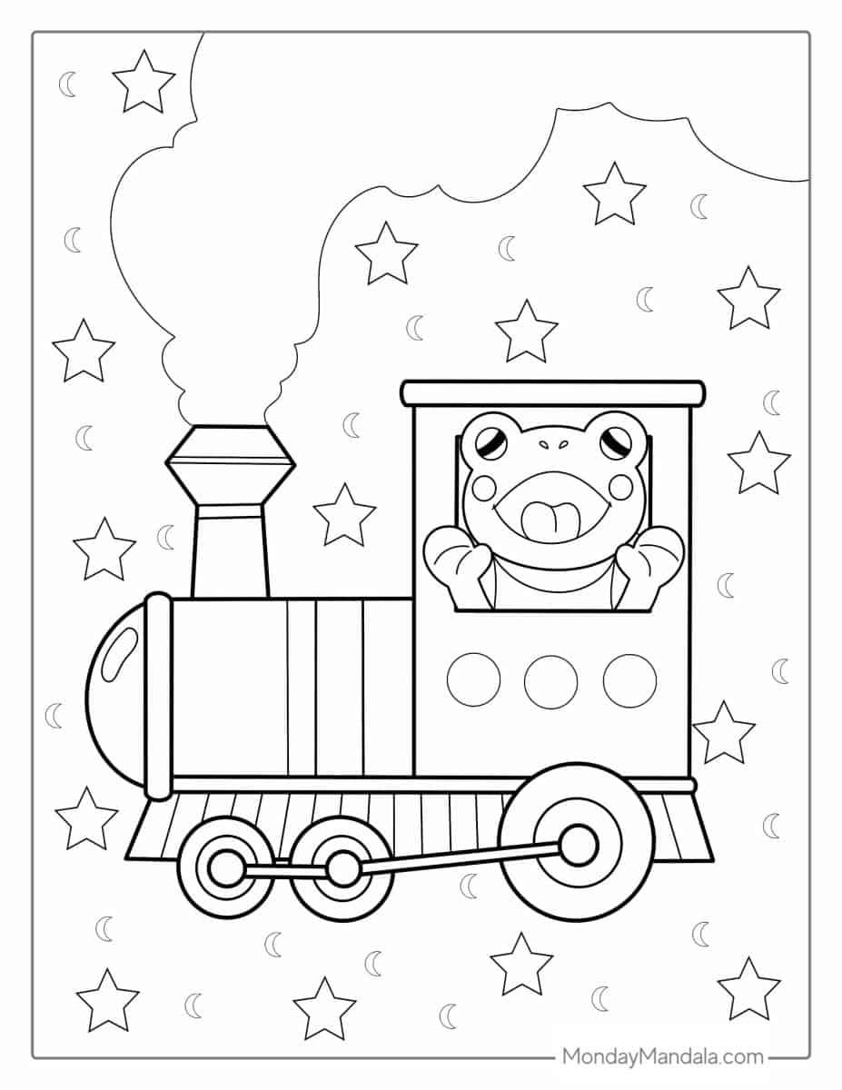 Çocuklar İçin Tren Boyama Sayfaları 