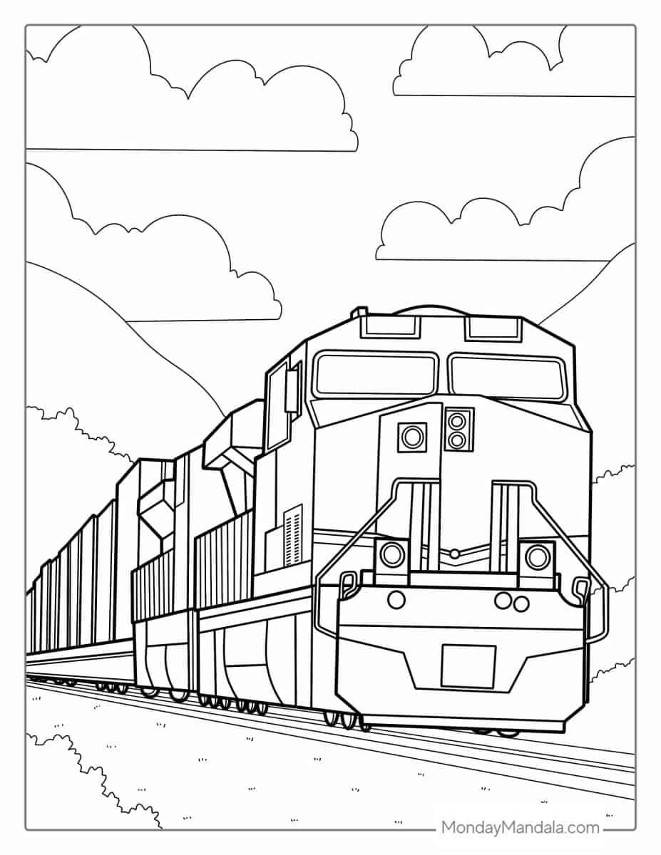 Çocuklar İçin Tren Boyama Sayfaları 