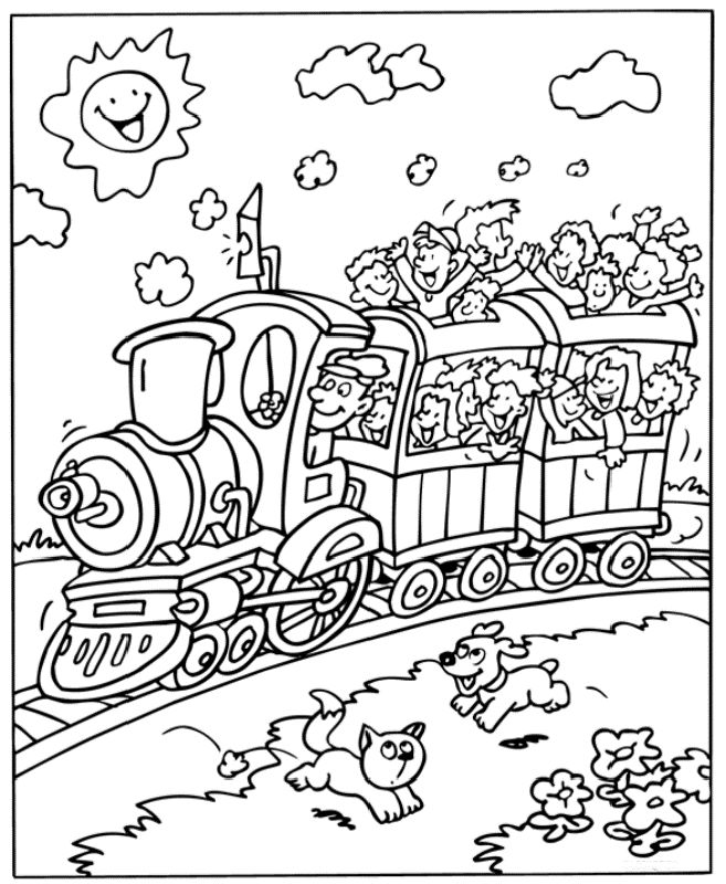 Çocuklar İçin Tren Boyama Sayfaları 