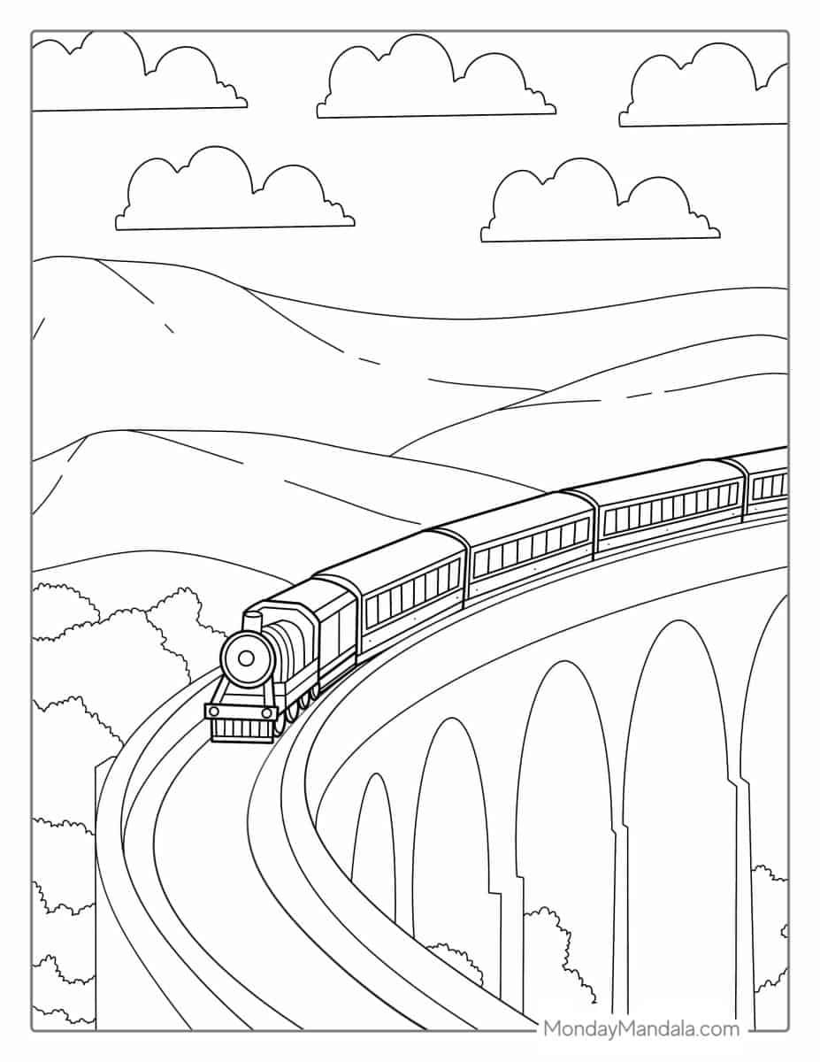 Çocuklar İçin Tren Boyama Sayfaları 