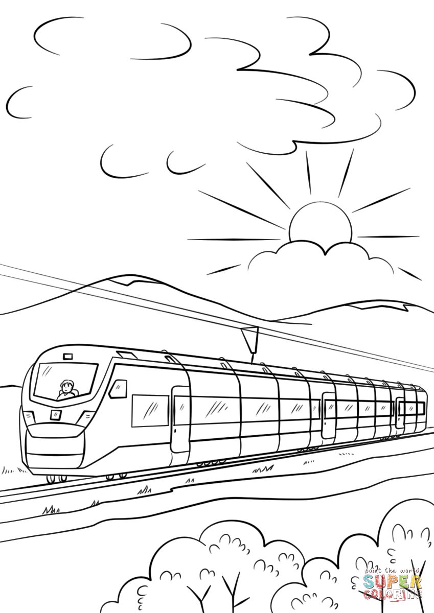 Çocuklar İçin Tren Boyama Sayfaları 