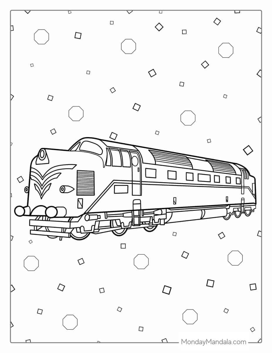 Çocuklar İçin Tren Boyama Sayfaları 