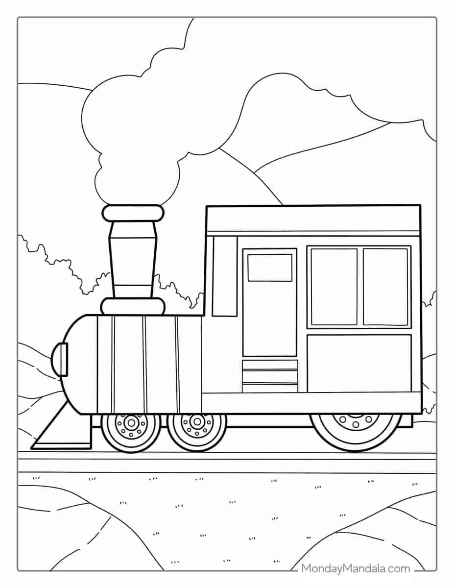 Çocuklar İçin Tren Boyama Sayfaları 