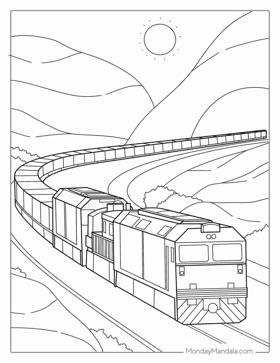Çocuklar İçin Tren Boyama Sayfaları 